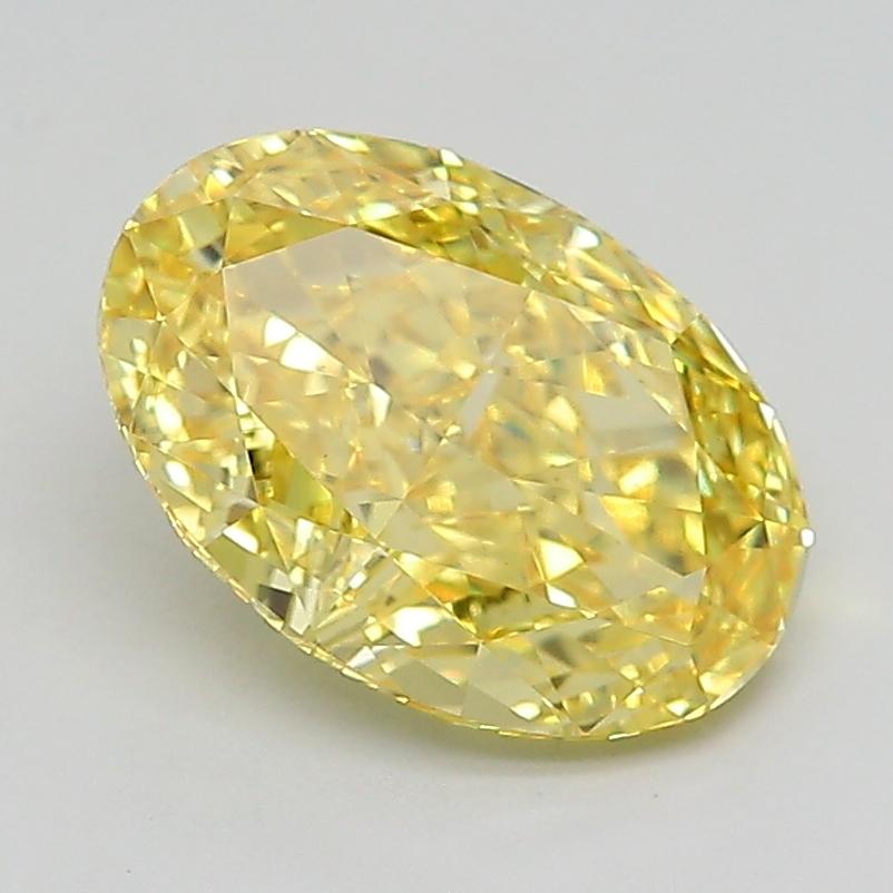 3.05 Ct. Fancy Vivid  Yellow Oval Lab Grown Diamond