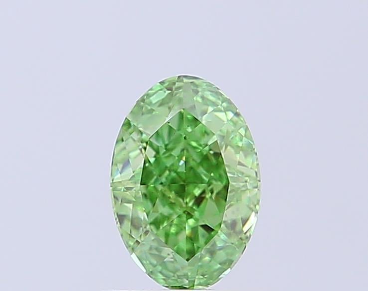 1.07 Ct. Fancy Vivid Green Oval Lab Grown Diamond
