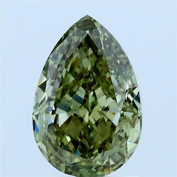 1.57 Ct. Fancy Vivid Green Pear Lab Grown Diamond
