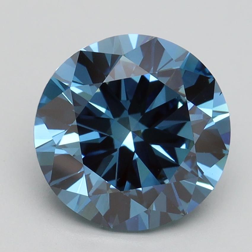 3.00 Ct. Fancy Vivid Blue Round Lab Grown Diamond