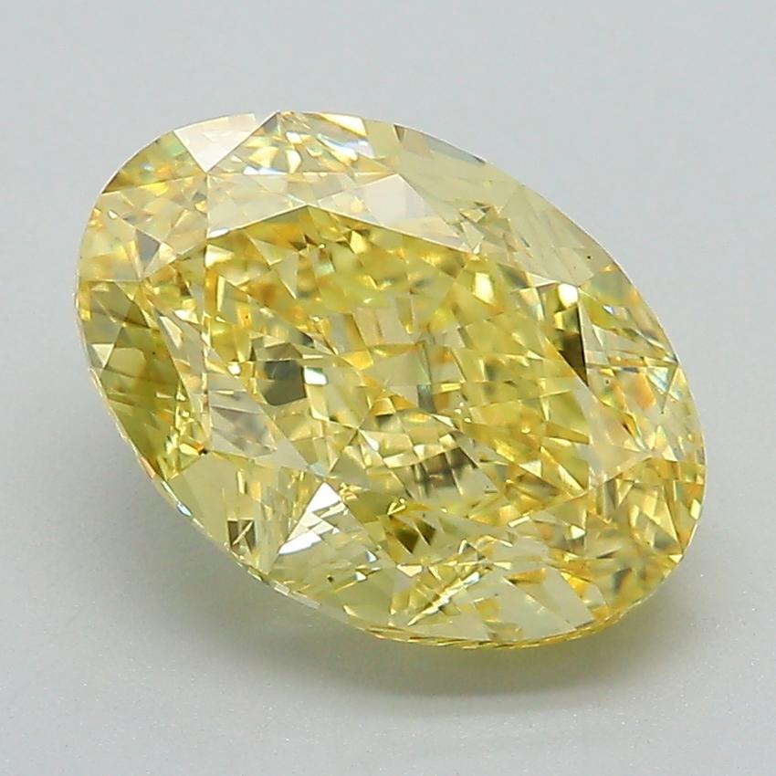 3.29 Ct. Fancy Intense Yellow Oval Lab Grown Diamond