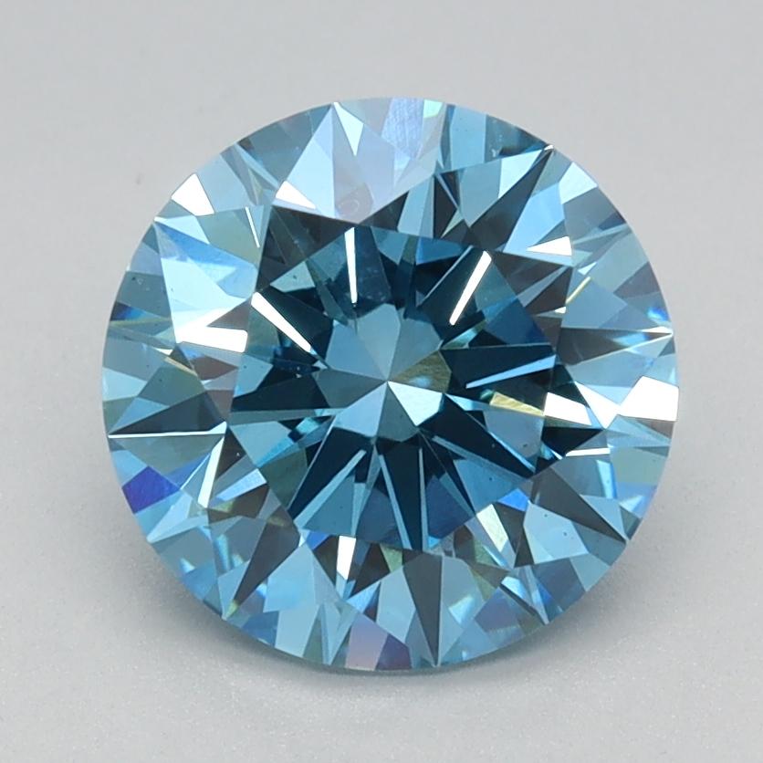 1.85 Ct. Fancy Vivid Blue Round Lab Grown Diamond