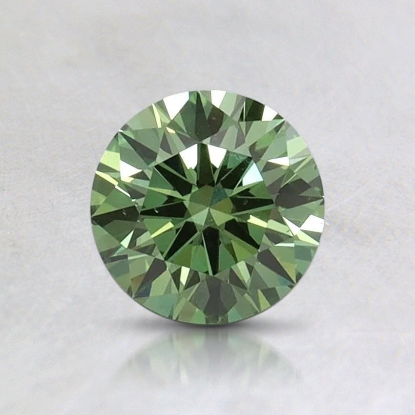 0.70 Ct. Fancy Vivid Green Round Lab Grown Diamond