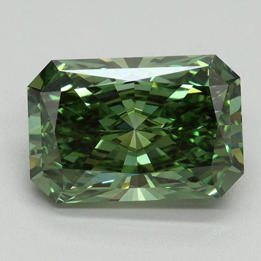 2.77 Ct. Fancy Vivid Green Radiant Lab Grown Diamond