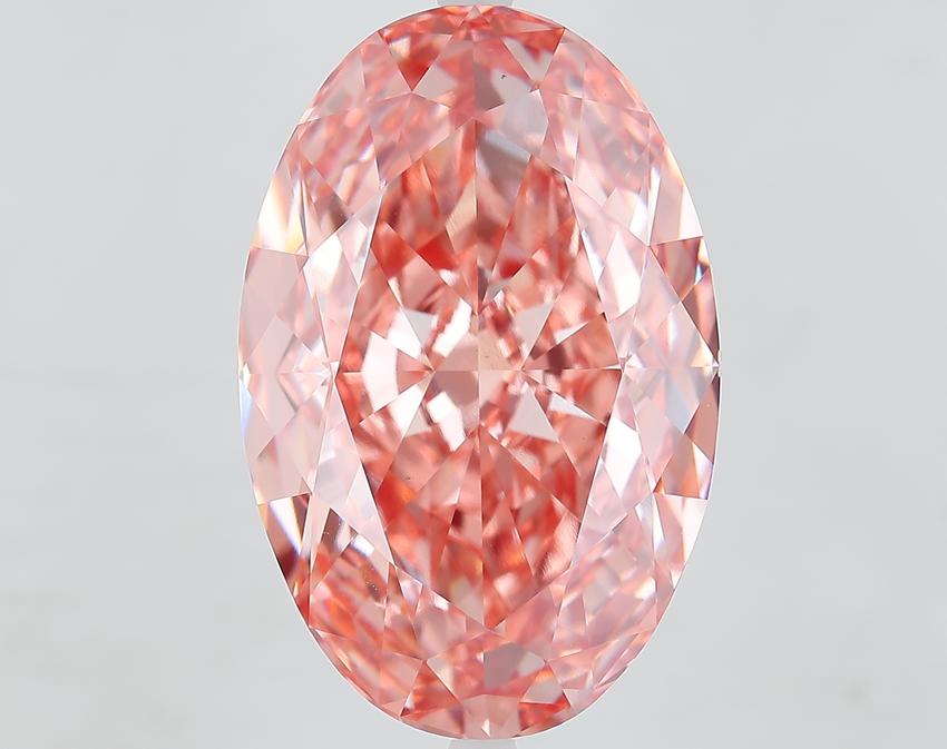 20.10 Ct. Fancy Vivid Pink Oval Lab Grown Diamond