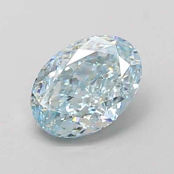 1.01 Ct. Fancy Intense Greenish Blue Oval Lab Grown Diamond
