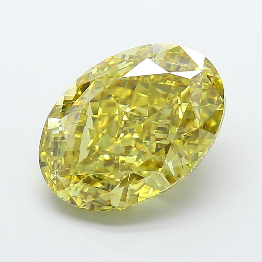 9.28 Ct. Fancy Intense  Yellow Oval Lab Grown Diamond