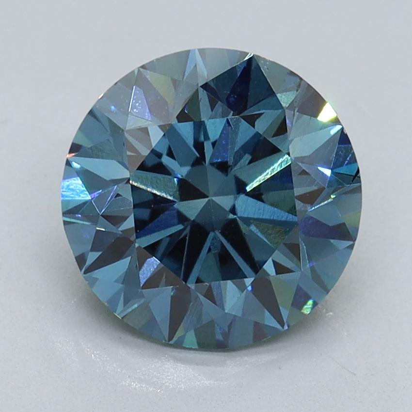 2.30 Ct. Fancy Vivid Malibu Blue Round Lab Grown Diamond