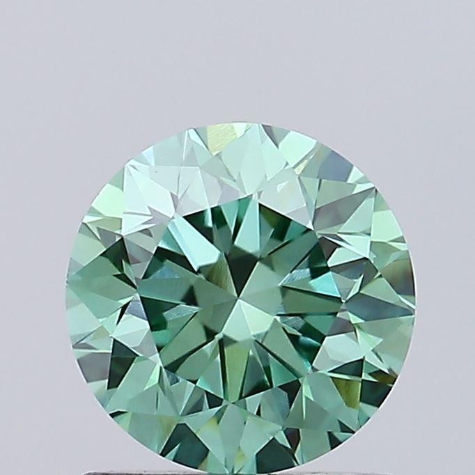 0.91 Ct. Fancy Vivid Green Round Lab Grown Diamond