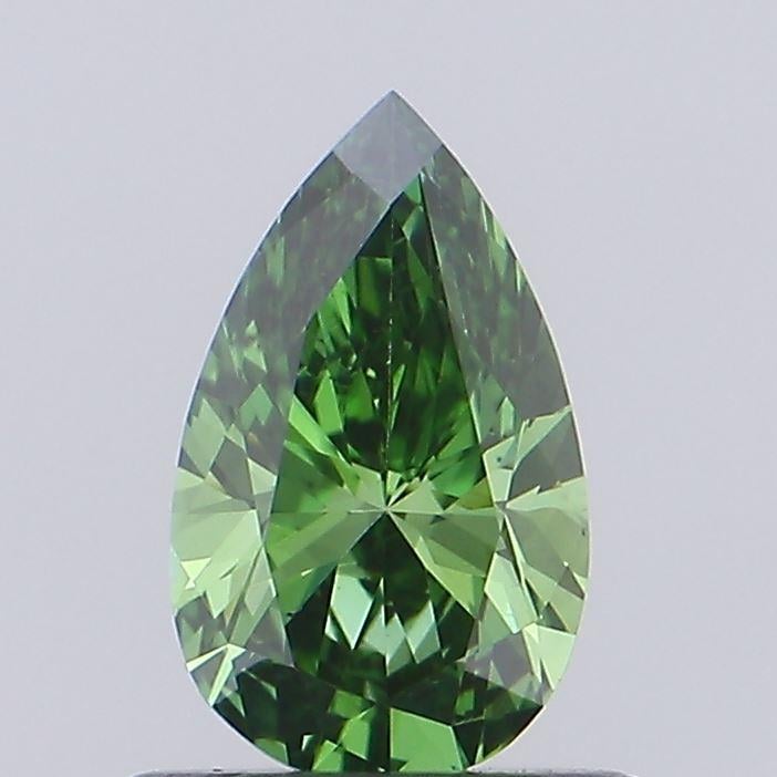 0.65 Ct. Fancy Vivid Green Pear Lab Grown Diamond
