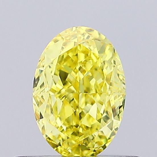 0.51 Ct. Fancy Vivid Yellow Oval Lab Grown Diamond