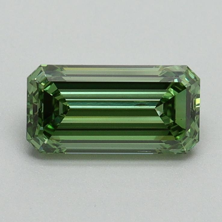 0.90 Ct. Fancy Vivid Green Emerald Lab Grown Diamond