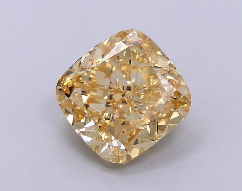 1.55 Ct. Fancy Intense Yellow Cushion Lab Grown Diamond