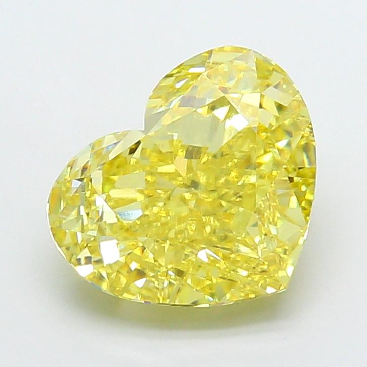 6.61 Ct. Fancy Vivid Yellow Heart Lab Grown Diamond