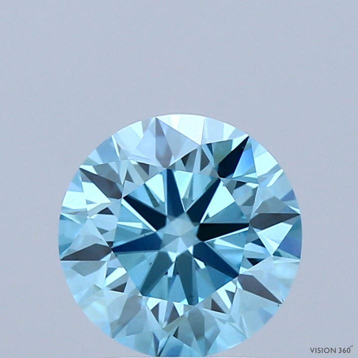 1.72 Ct. Fancy Vivid Blue Round Lab Grown Diamond