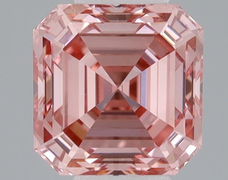 0.78 Ct. Fancy Vivid Pink Asscher Lab Grown Diamond