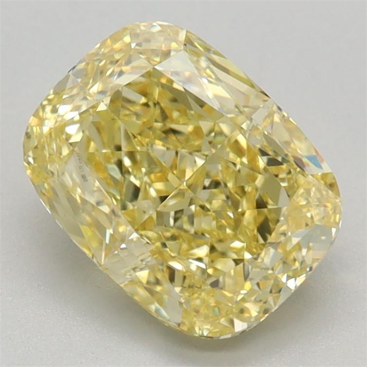 1.73 Ct. Fancy Vivid Yellow Cushion Lab Grown Diamond