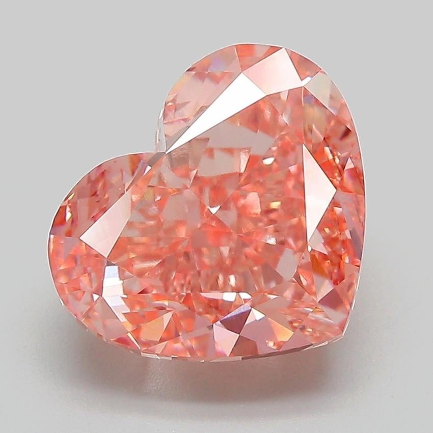 5.54 Ct. Fancy Vivid Pink Heart Lab Grown Diamond