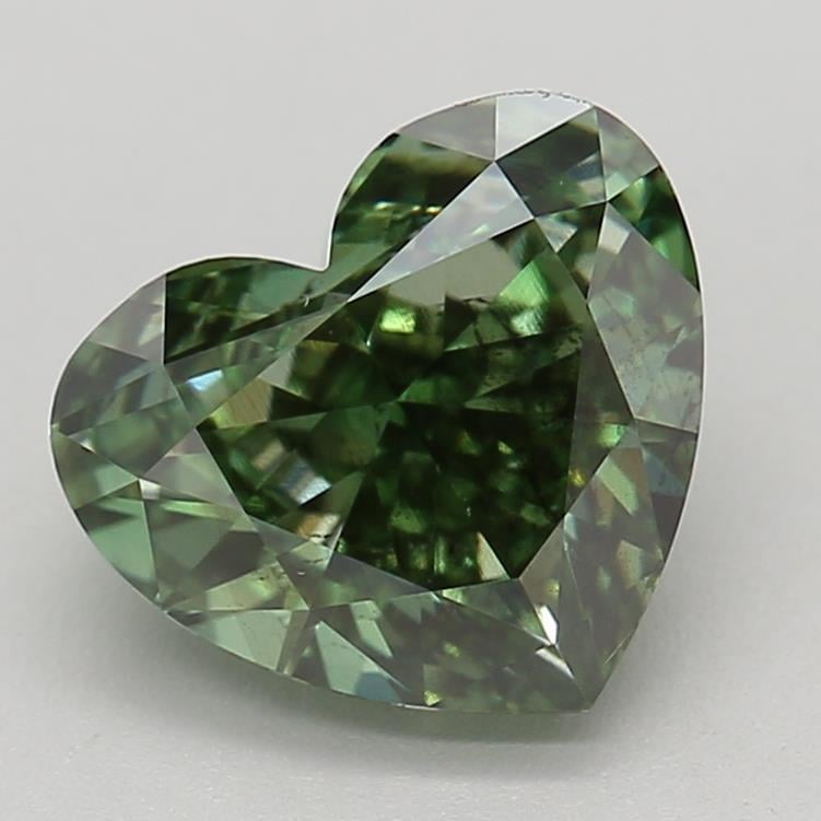 1.13 Ct. Fancy Deep Green Heart Lab Grown Diamond