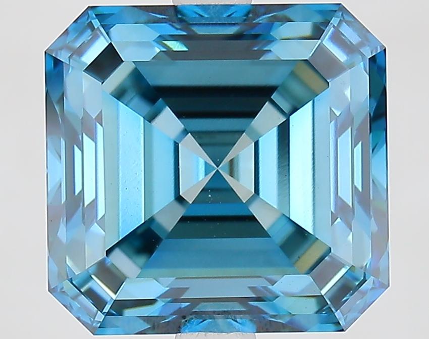 4.65 Ct. Fancy Vivid Blue Asscher Lab Grown Diamond