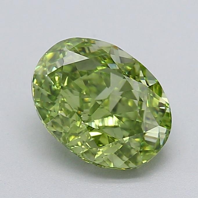 1.56 Ct. Fancy Vivid  Green Oval Lab Grown Diamond