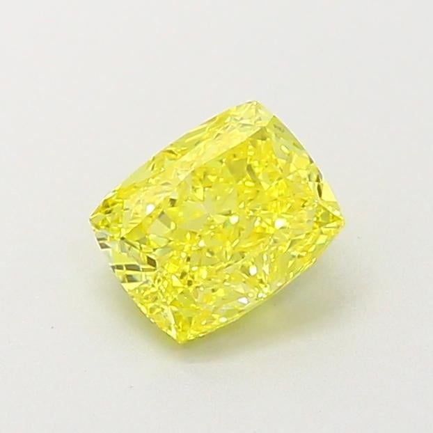 0.71 Ct. Fancy Vivid  Yellow Cushion Lab Grown Diamond