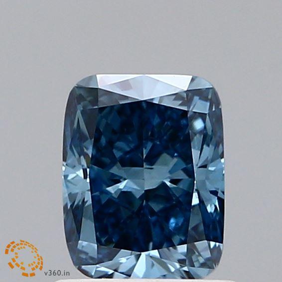 0.95 Ct. Fancy Vivid  Blue Cushion Lab Grown Diamond