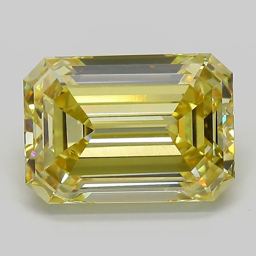 5.09 Ct. Fancy  Yellow Emerald Lab Grown Diamond