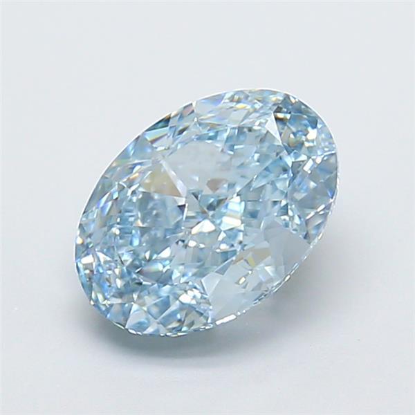2.55 Ct. Fancy Intense Blue Oval Lab Grown Diamond