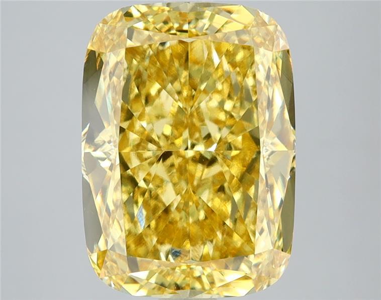 5.32 Ct. Fancy Vivid Yellow Cushion Lab Grown Diamond