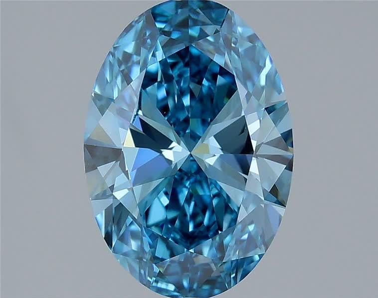2.11 Ct. Fancy Vivid Blue Oval Lab Grown Diamond
