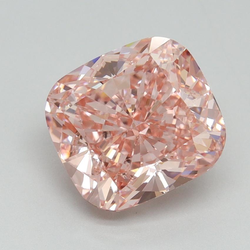 4.01 Ct. Fancy Vivid Pink Cushion Lab Grown Diamond