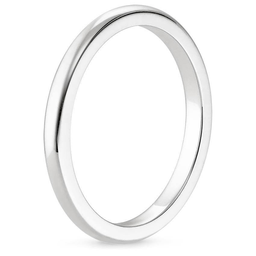 18K White Gold 2.5mm Comfort Fit Wedding Ring, large side view