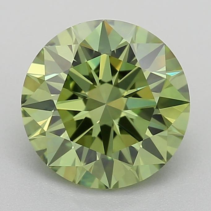 1.04 Ct. Fancy Vivid Green Round Lab Grown Diamond