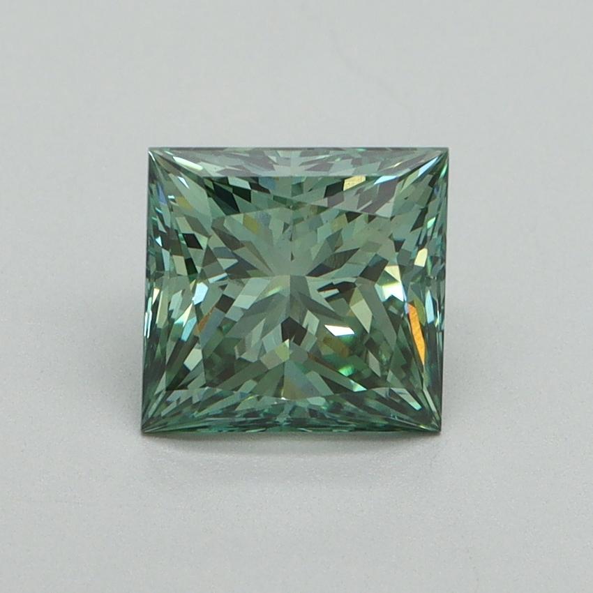 1.69 Ct. Fancy Vivid Green Princess Lab Grown Diamond