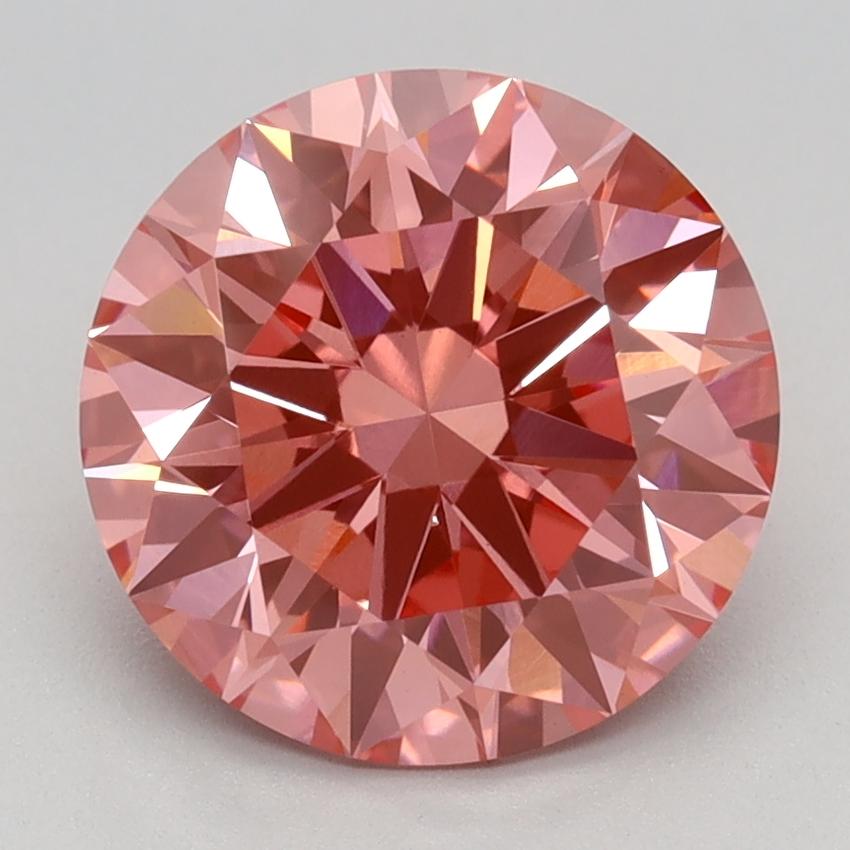 2.56 Ct. Fancy Vivid Pink Round Lab Grown Diamond