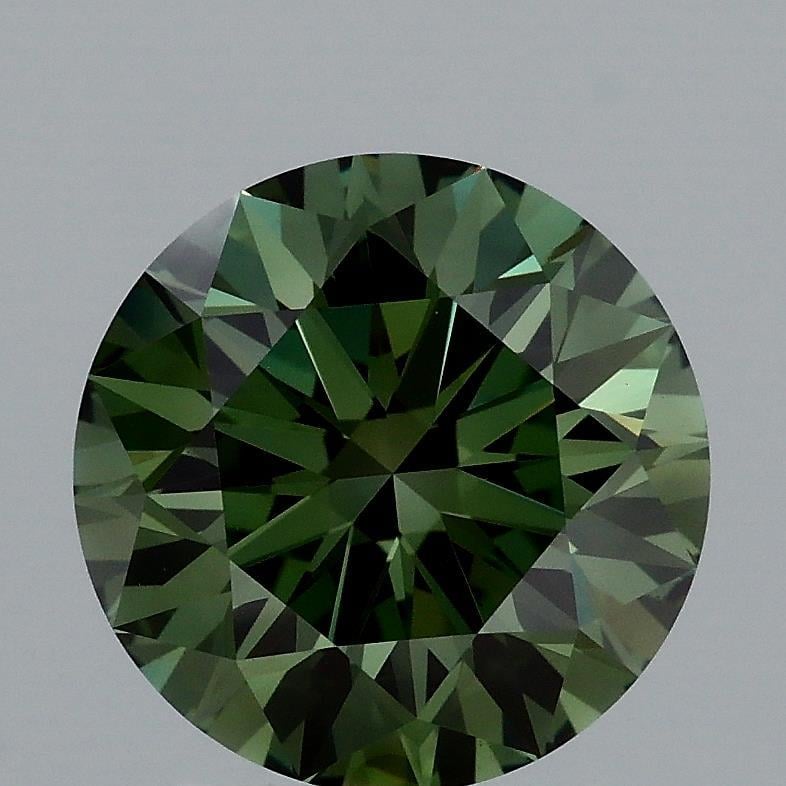 2.54 Ct. Fancy Vivid Green Round Lab Grown Diamond