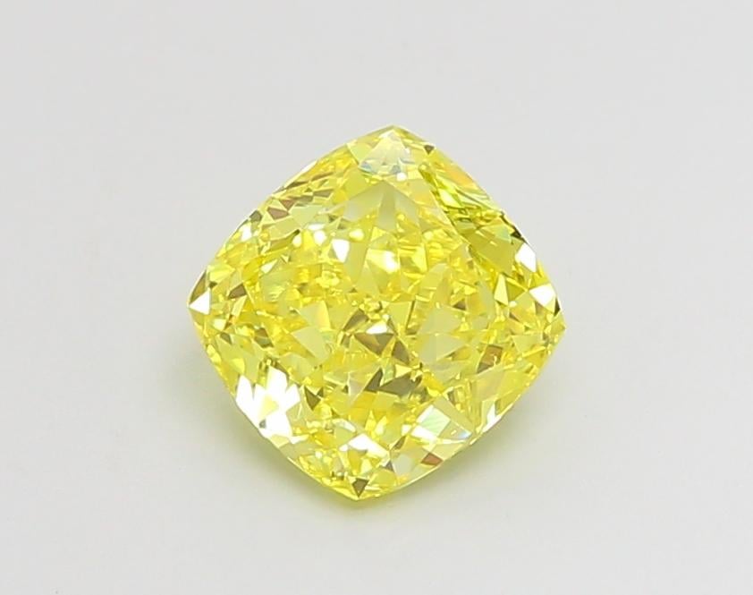 1.55 Ct. Fancy Vivid Yellow Cushion Lab Grown Diamond
