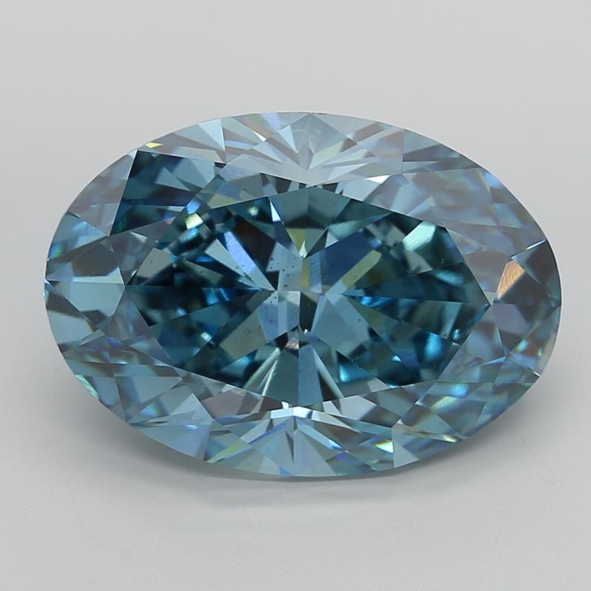 13.50 Ct. Fancy Vivid  Blue Oval Lab Grown Diamond