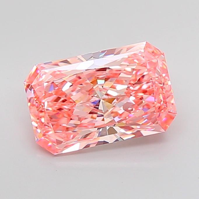 4.28 Ct. Fancy Vivid Pink Radiant Lab Grown Diamond