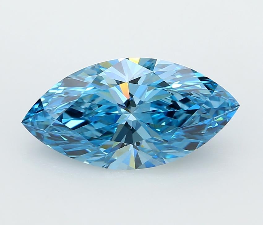 3.02 Ct. Fancy Vivid  Blue Marquise Lab Grown Diamond