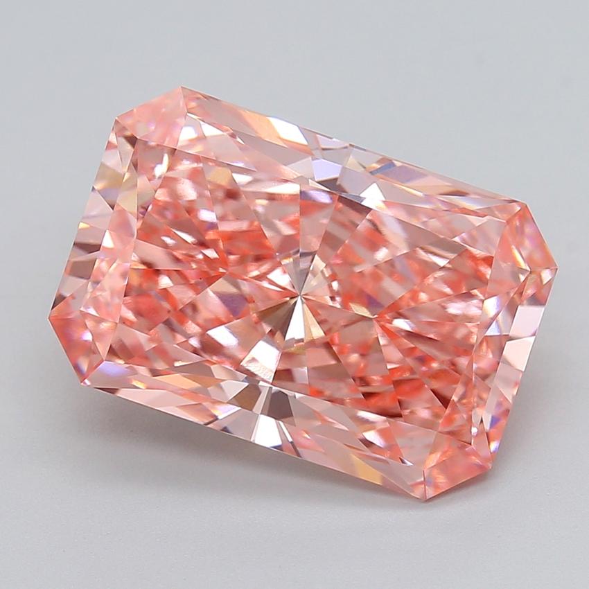 11.43 Ct. Fancy Vivid  Pink Radiant Lab Grown Diamond