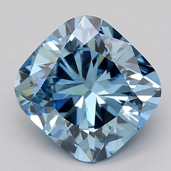 1.63 Ct. Fancy Vivid  Blue Cushion Lab Grown Diamond