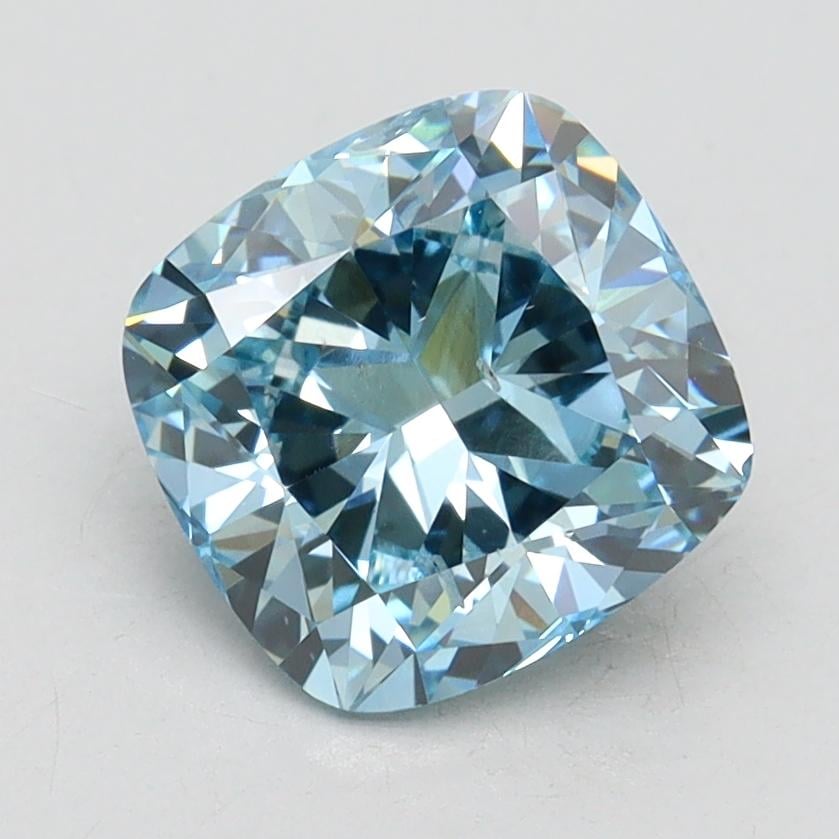2.02 Ct. Fancy Vivid Blue Cushion Lab Grown Diamond