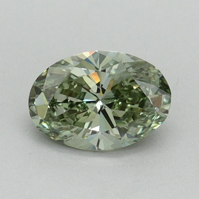 0.57 Ct. Fancy Vivid Green Oval Lab Grown Diamond