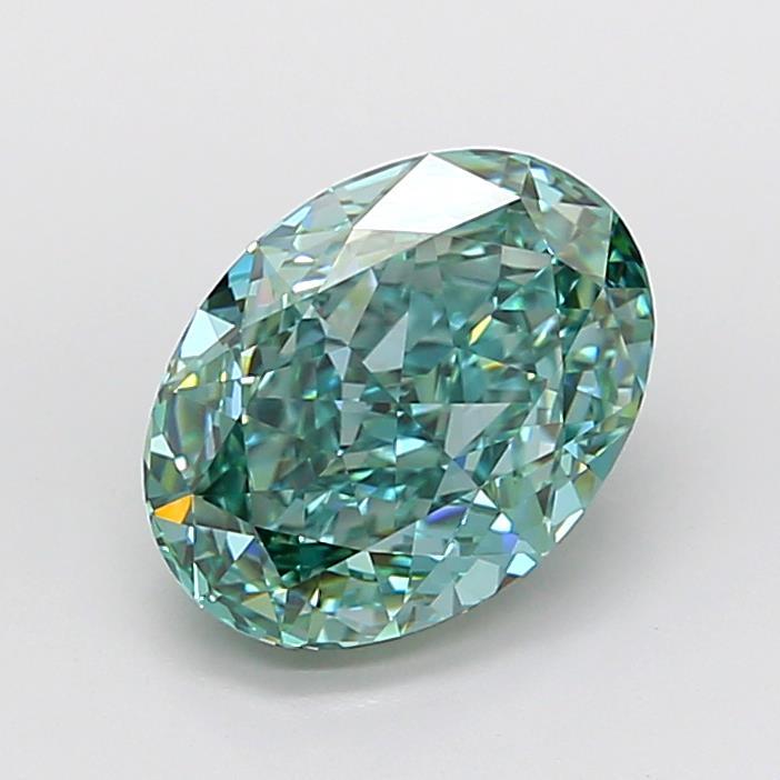 4.10 Ct. Fancy Vivid Green Oval Lab Grown Diamond