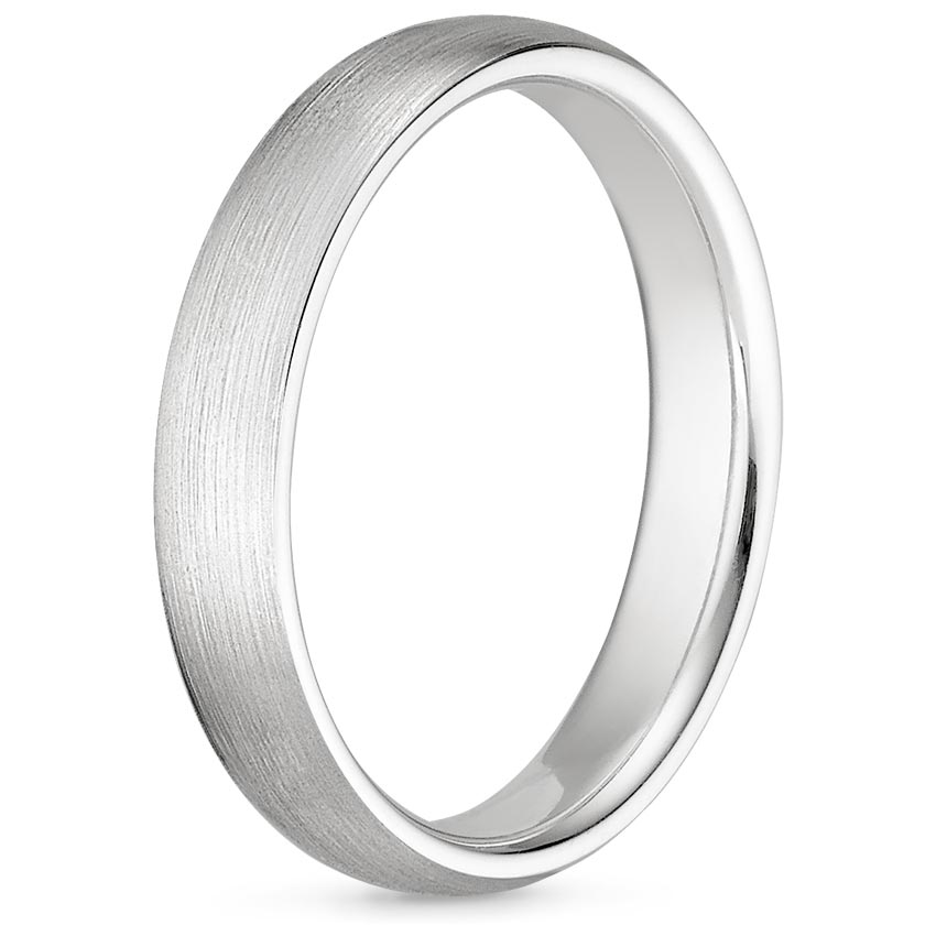 4mm Matte Comfort Fit Wedding Ring in Platinum