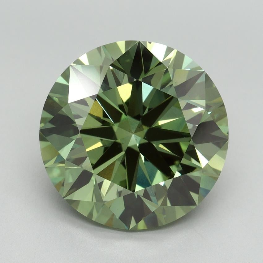 9.03 Ct. Fancy Vivid Green Round Lab Grown Diamond