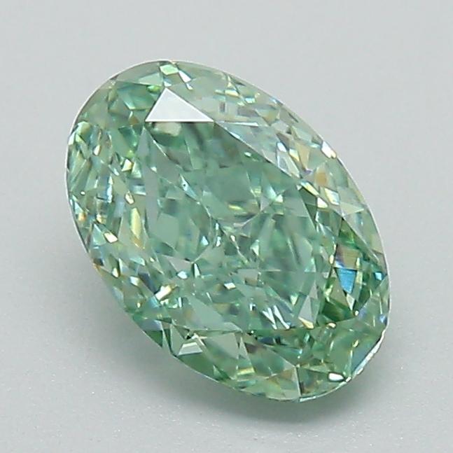 1.07 Ct. Fancy Vivid Green Oval Lab Grown Diamond