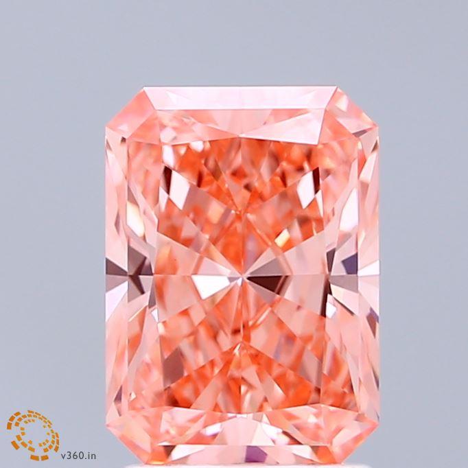 2.33 Ct. Fancy Vivid Orangy Pink Radiant Lab Grown Diamond